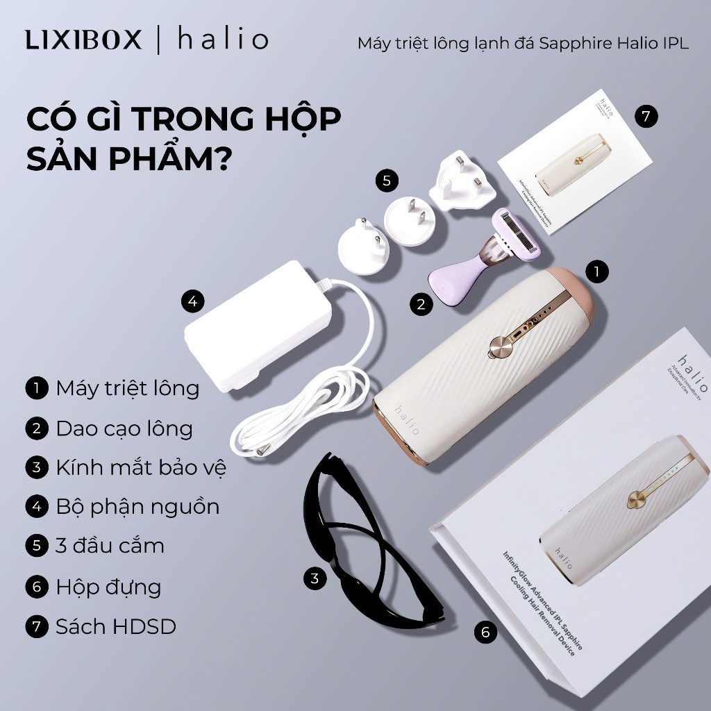 Máy Triệt Lông Lạnh Sapphire Halio InfinityGlow Advanced IPL Sapphire Cooling Hair Removal Device - Image 6