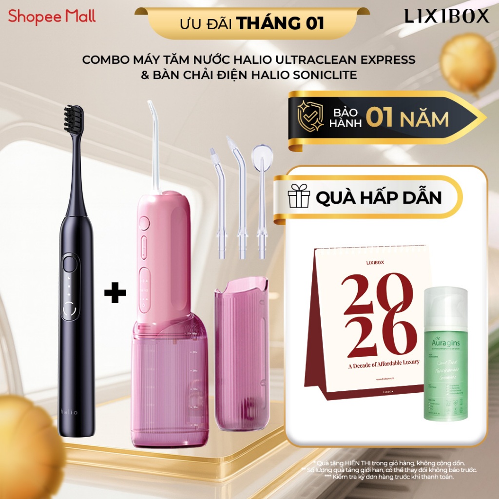 Combo Máy Tăm Nước Halio UltraClean Express Hydro Floss & Bàn Chải Điện Halio SonicLite Electric Toothbrush - Ocean Blue - Image 2