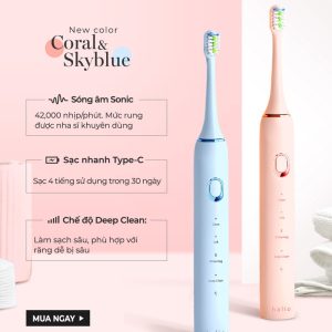 Bàn Chải Điện Halio Sonic SmartClean Electronic Toothbrush – Coral