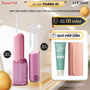 Máy Tăm Nước 2 Bình Thay Thế Halio UltraClean Express Hydro Floss – Kèm Túi Da