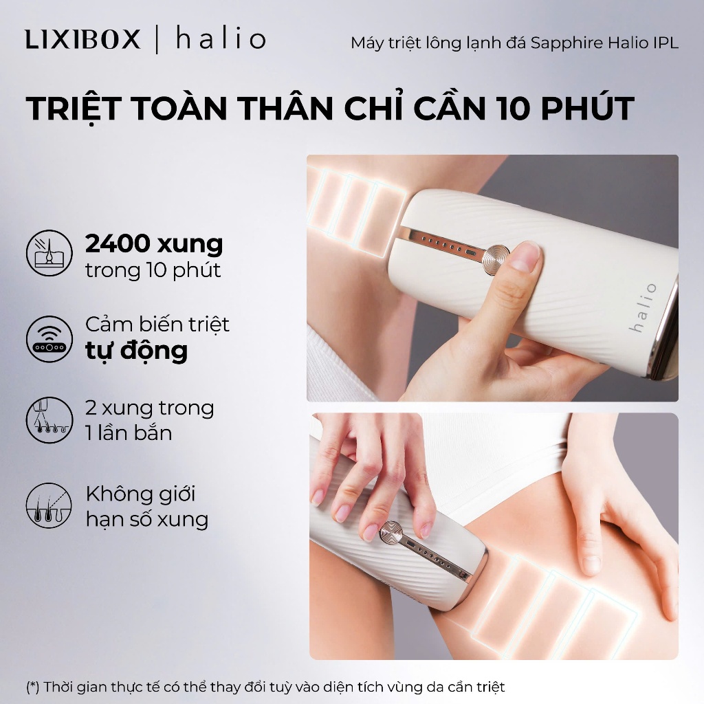 Máy Triệt Lông Lạnh Sapphire Halio InfinityGlow Advanced IPL Sapphire Cooling Hair Removal Device - Image 8