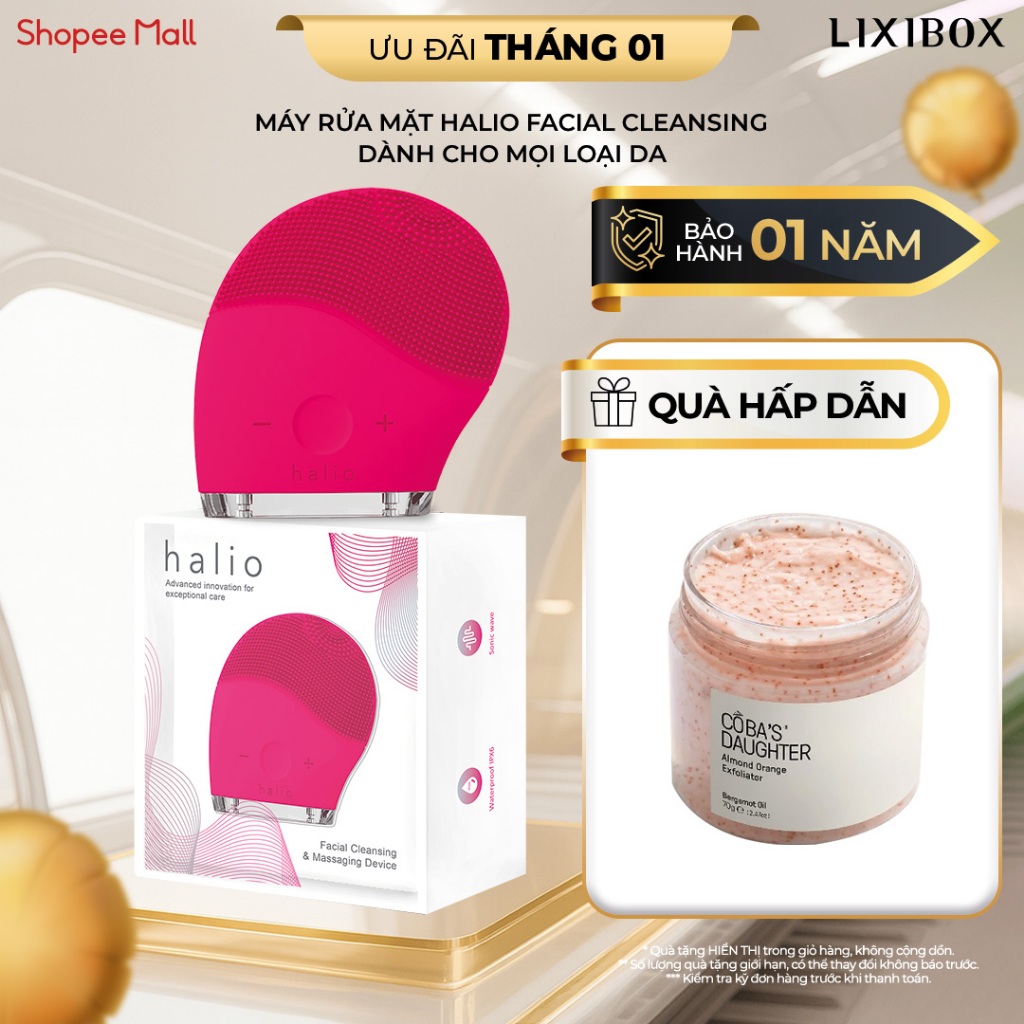 Máy Rửa Mặt Halio Facial Cleansing & Massaging Device - Dành Cho Mọi Loại Da