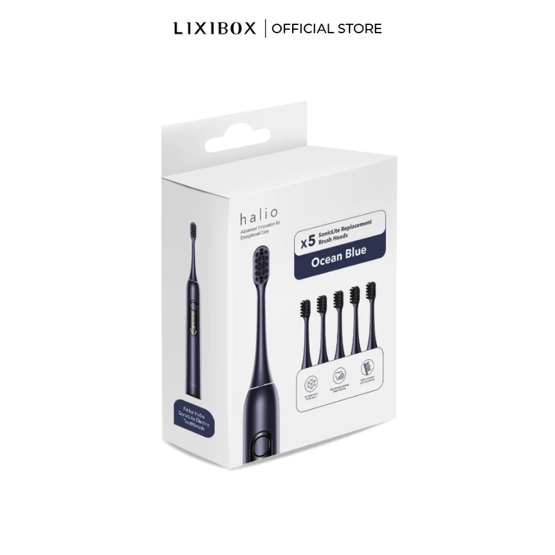 Set 5 Đầu Bàn Chải Thay Thế Halio SonicLite Replacement Brush Heads - Ocean Blue - Image 2