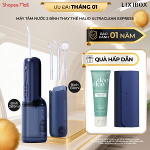 Máy Tăm Nước 2 Bình Thay Thế Halio UltraClean Express Hydro Floss – Kèm Túi Da