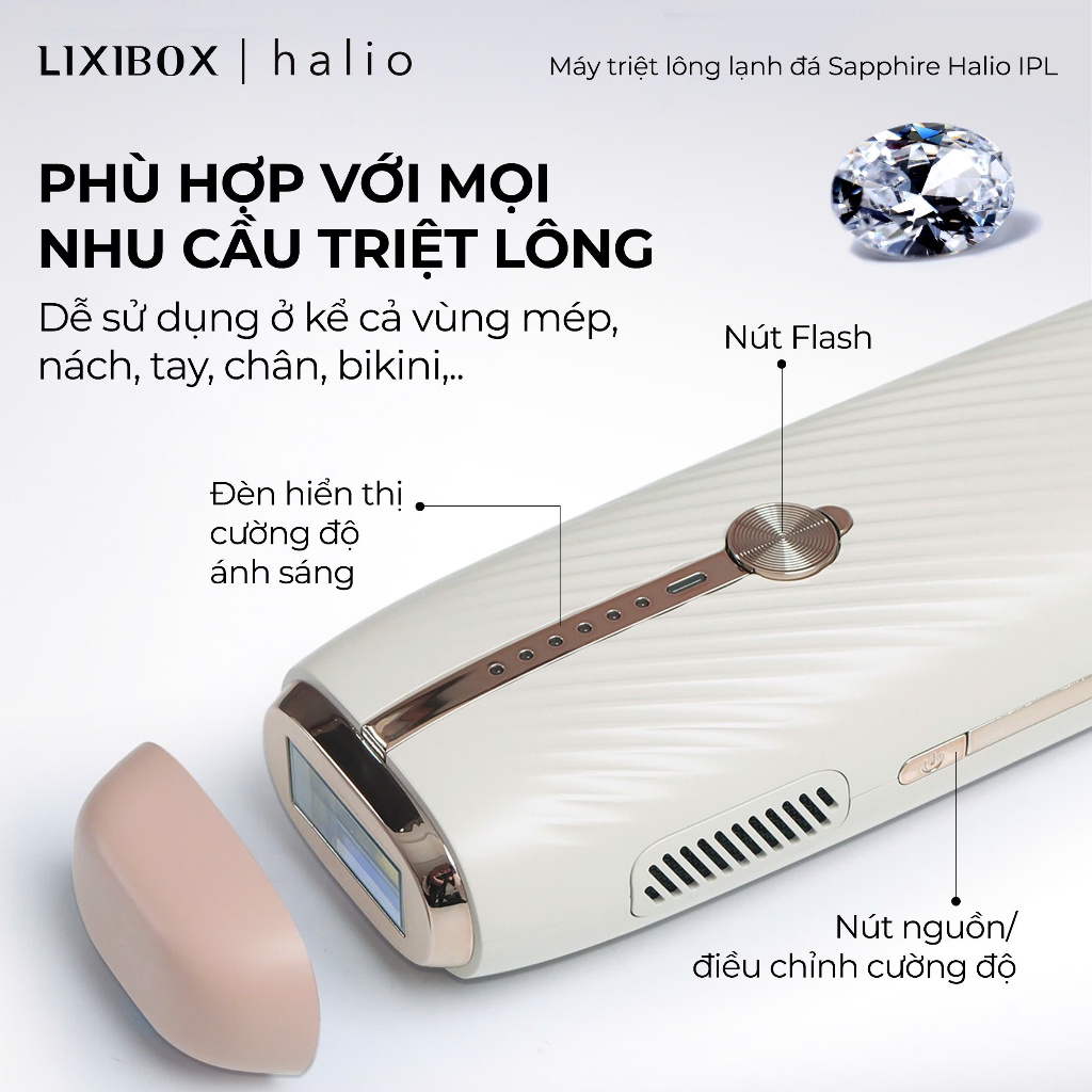 Máy Triệt Lông Lạnh Sapphire Halio InfinityGlow Advanced IPL Sapphire Cooling Hair Removal Device - Image 3